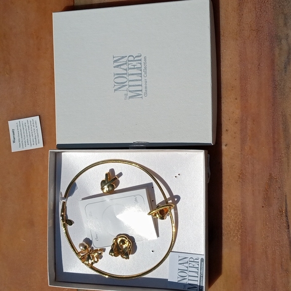 Vtg 90s 5-pc Nolan Miller Necklace & 4 pendants goldtone Omega Slide Trio - Picture 12 of 12